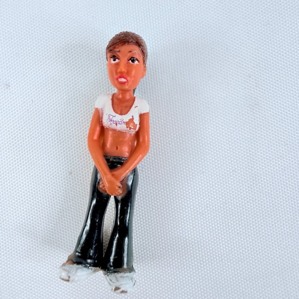 Lil Homies Series 6 Tear Drop Figurine Girl in White Crop Top Black Flare Pants